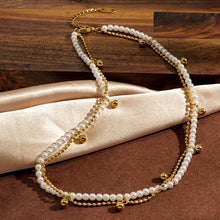 Carregar imagem no visualizador da galeria, Choker Dupla - Pérola e Corrente