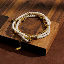 Carregar imagem no visualizador da galeria, Choker Dupla - Pérola e Corrente