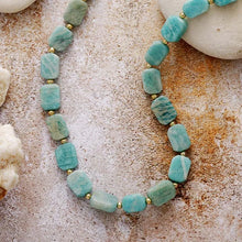 Carregar imagem no visualizador da galeria, Choker de Pedras Naturais-Amazonite-Lapis Lazuli- Quartz