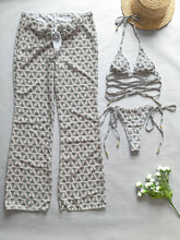 Carregar imagem no visualizador da galeria, Conjunto 03 peças - Biquíni e Saída Estampado