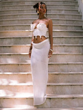 Carregar imagem no visualizador da galeria, Saia de Malha e Top em Crochê com Pérolas