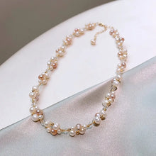 Carregar imagem no visualizador da galeria, Colar e Bracelete de Pérola de Água Doce e Cristais