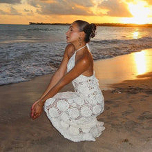 Carregar imagem no visualizador da galeria, Vestido Longo de Renda e Crochê 3D