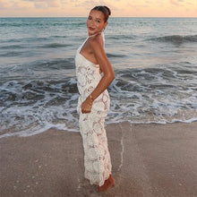 Carregar imagem no visualizador da galeria, Vestido Longo de Renda e Crochê 3D