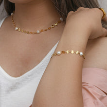 Carregar imagem no visualizador da galeria, Conjunto de Colar e Pulseira com Pérola de Agua Doce