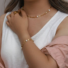 Carregar imagem no visualizador da galeria, Conjunto de Colar e Pulseira com Pérola de Agua Doce
