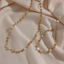 Carregar imagem no visualizador da galeria, Conjunto de Colar e Pulseira com Pérola de Agua Doce