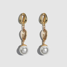 Carregar imagem no visualizador da galeria, Brincos Concha Natural estilo Boêmio Verão