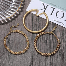 Carregar imagem no visualizador da galeria, Pulseiras Corrente -Trendy - Conjunto -03 peças