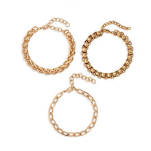 Carregar imagem no visualizador da galeria, Pulseiras Corrente -Trendy - Conjunto -03 peças