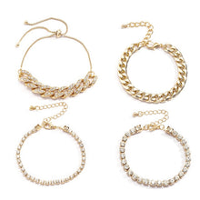 Carregar imagem no visualizador da galeria, Pulseiras Corrente -Trendy - Conjunto -03 peças