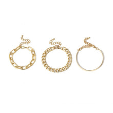 Carregar imagem no visualizador da galeria, Pulseiras Corrente -Trendy - Conjunto -03 peças