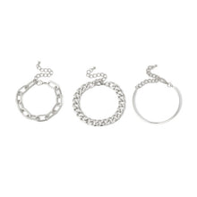 Carregar imagem no visualizador da galeria, Pulseiras Corrente -Trendy - Conjunto -03 peças