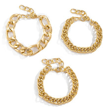 Carregar imagem no visualizador da galeria, Pulseiras Corrente -Trendy - Conjunto -03 peças