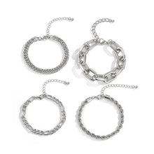 Carregar imagem no visualizador da galeria, Pulseiras Corrente -Trendy - Conjunto -03 peças