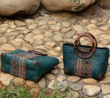 Carregar imagem no visualizador da galeria, Bolsa Palha com motivos Étnicos