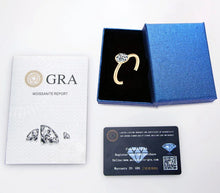 Carregar imagem no visualizador da galeria, Anel Solitário de Moissanite - Prata 925 e Chapeamento em Ouro 18k
