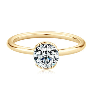 Anel Solitário de Moissanite - Prata 925 e Chapeamento em Ouro 18k