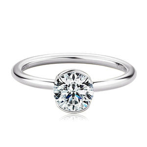 Anel Solitário de Moissanite - Prata 925 e Chapeamento em Ouro 18k