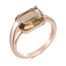 Carregar imagem no visualizador da galeria, Anel de Pedra Zircônia - Citrino - Banho Ouro Rosa
