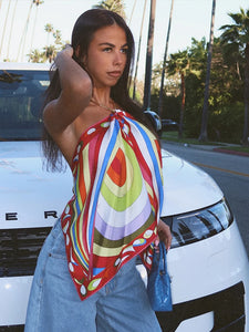 Blusa Cores Vibrantes Estilo lenço