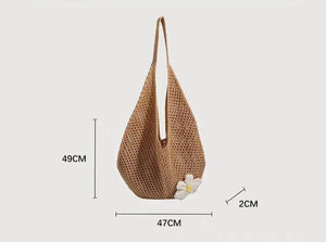 Bolsa-Bag Algodão com Detalhe Flor