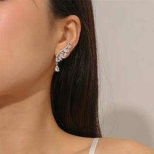 Brincos Ear Cuff de Cristal Zircônia Cúbica