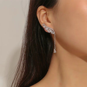 Brincos Ear Cuff de Cristal Zircônia Cúbica