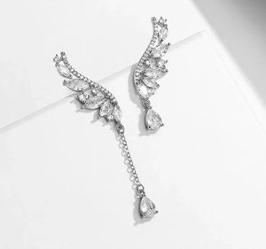 Brincos Ear Cuff de Cristal Zircônia Cúbica