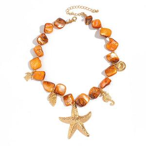 Colar de Conchas e Estrelas do Mar