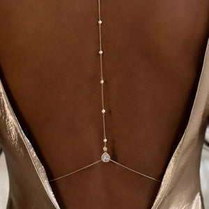 Colar de Corpo (Chain Body) Cristal e Pérola.