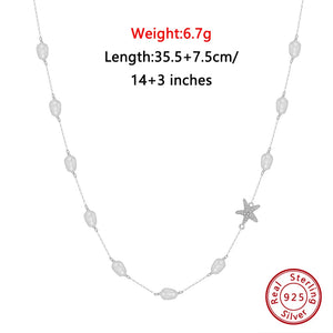 Colar de Pérolas de Água Doce com Estrela Prata 925
