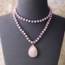 Carregar imagem no visualizador da galeria, Colar de Pedra Natural Rosa Quartzo 6mm
