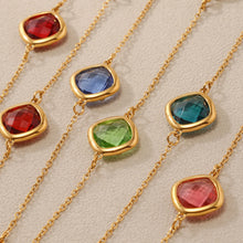 Carregar imagem no visualizador da galeria, Colar de Pedra de Vidro Multicolorido e metal em Aço inoxidável
