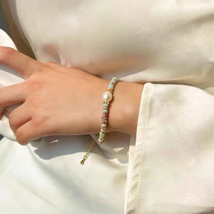 Colar e pulseira  de pedras e pérola de água doce