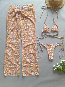 Conjunto 03 peças - Biquíni e Saída Estampado