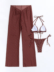 Conjunto 03 peças - Biquíni e Saída Estampado
