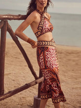 Carregar imagem no visualizador da galeria, Maiô de três peças com estampa vintage Tropical África
