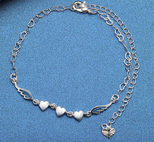 Pulseira Corrente de Coração - Banho em Ouro 18k - 925