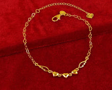 Carregar imagem no visualizador da galeria, Pulseira Corrente de Coração - Banho em Ouro 18k - 925
