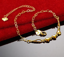 Carregar imagem no visualizador da galeria, Pulseira Corrente de Coração - Banho em Ouro 18k - 925
