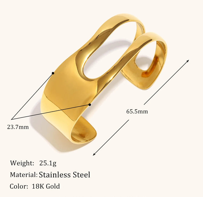 Pulseira Geométrica - Aço Inoxidável com banho em Ouro