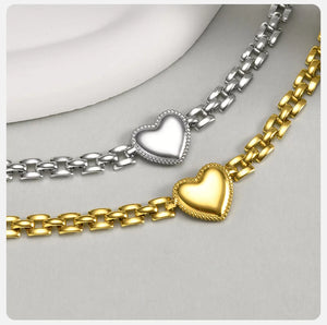 Pulseira de Coração - Aço Inoxidável