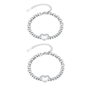 Pulseira de Coração - Aço Inoxidável