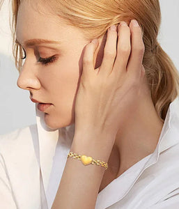 Pulseira de Coração - Aço Inoxidável