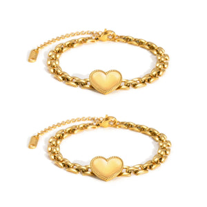 Pulseira de Coração - Aço Inoxidável
