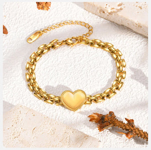 Pulseira de Coração - Aço Inoxidável