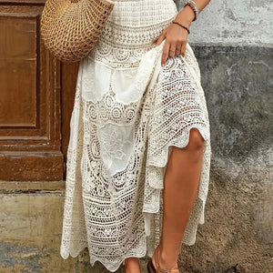 Saia Longa de Renda Tricot