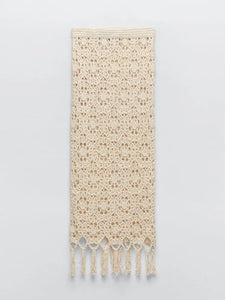 Conjunto de Saia Midi e Blusa de Crochet