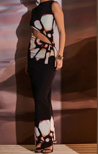Vestido Bodycon Corte Transversal - Flor